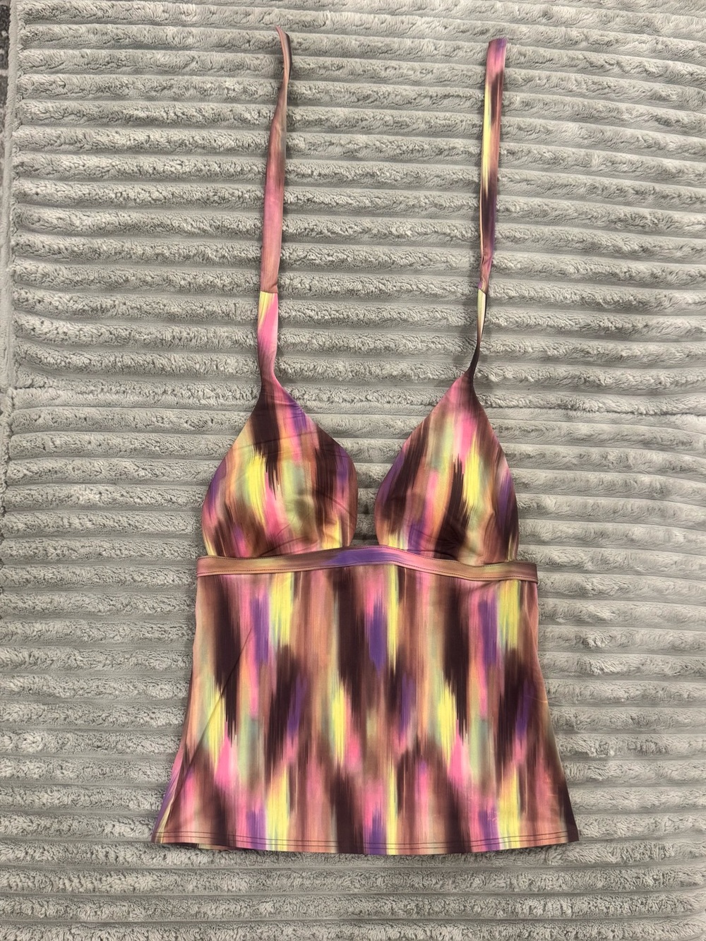 Multi-Color Abstract Stripe Tankini Set - Picture 8 of 12